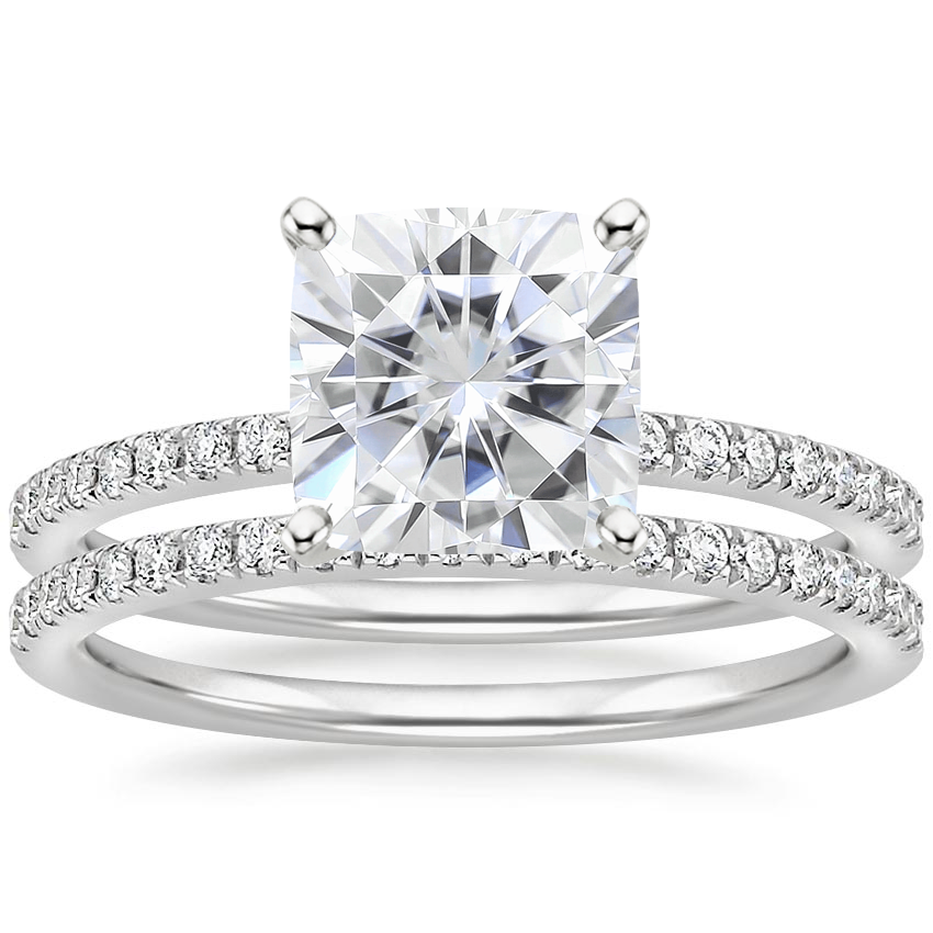 18KW Moissanite Ballad Diamond Bridal Set (1/3 ct. tw.), top view