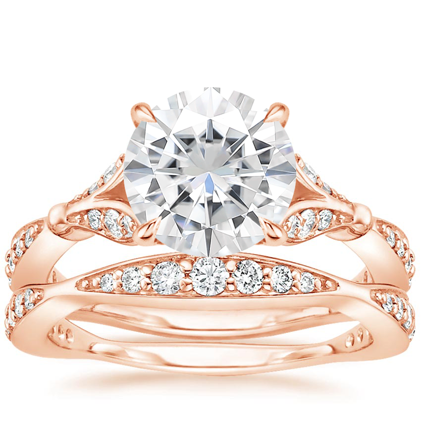 14KR Moissanite Zinnia Diamond Bridal Set (1/2 ct. tw.), top view