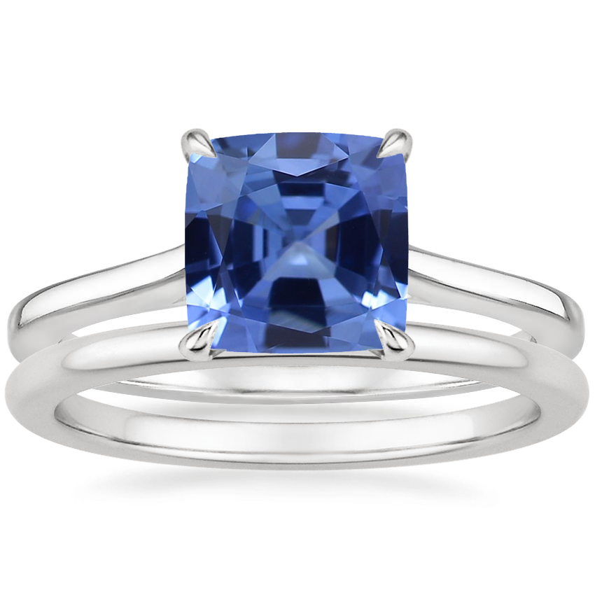 18K White Gold Provence Ring with Petite Comfort Fit Wedding Ring