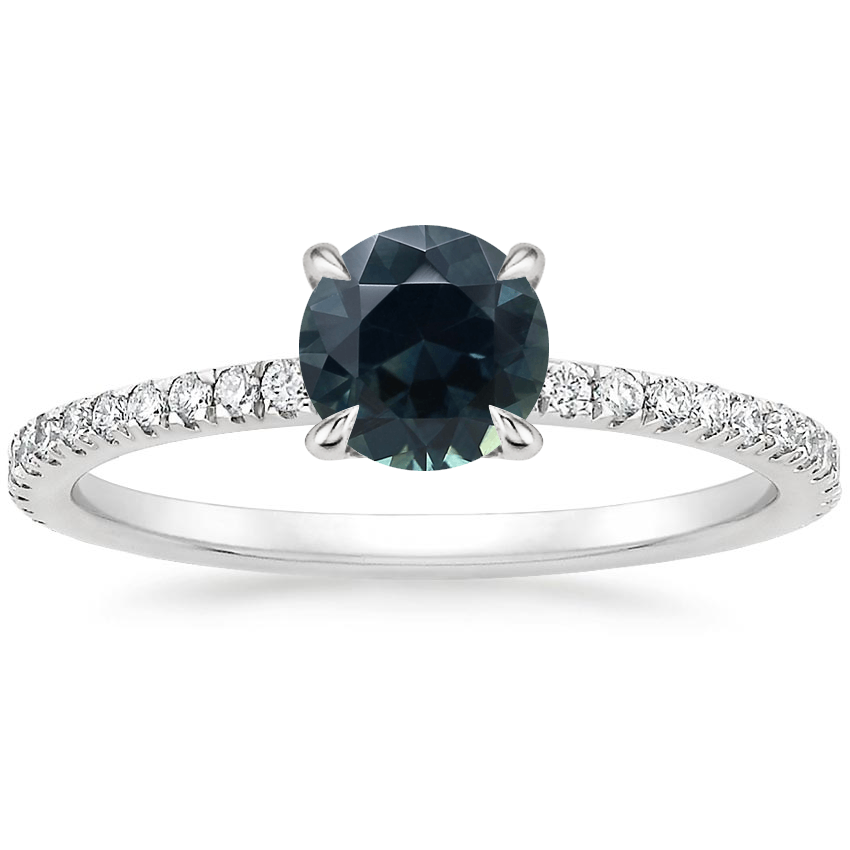Sapphire Viviana Three-Quarter Coverage Diamond Ring in 14K White Gold