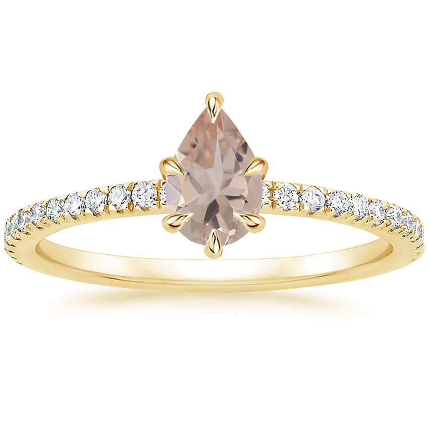 18K Yellow Gold Viviana Three-Quarter Coverage Six-Prong Diamond Ring (1/3 ct. tw.), large top view