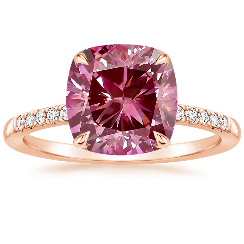14K Rose Gold Viviana One-Quarter Coverage Diamond Ring, large top view