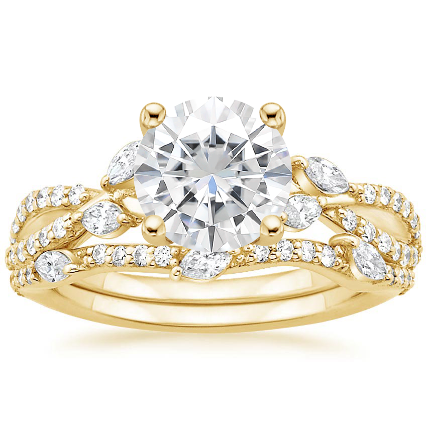 18KY Moissanite Luxe Willow Bridal Set (1/2 ct. tw.), top view