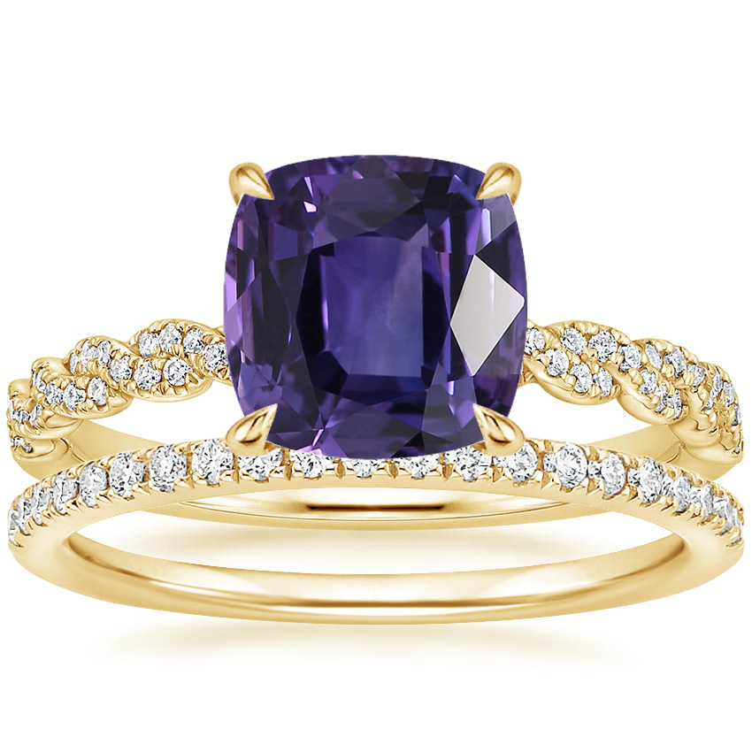 18K Yellow Gold Cadence Diamond Ring with Ballad Diamond Ring (1/6 ct. tw.)
