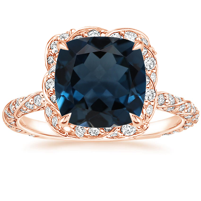 14K Rose Gold Nova Halo Diamond Ring (1/2 ct. tw.), large top view