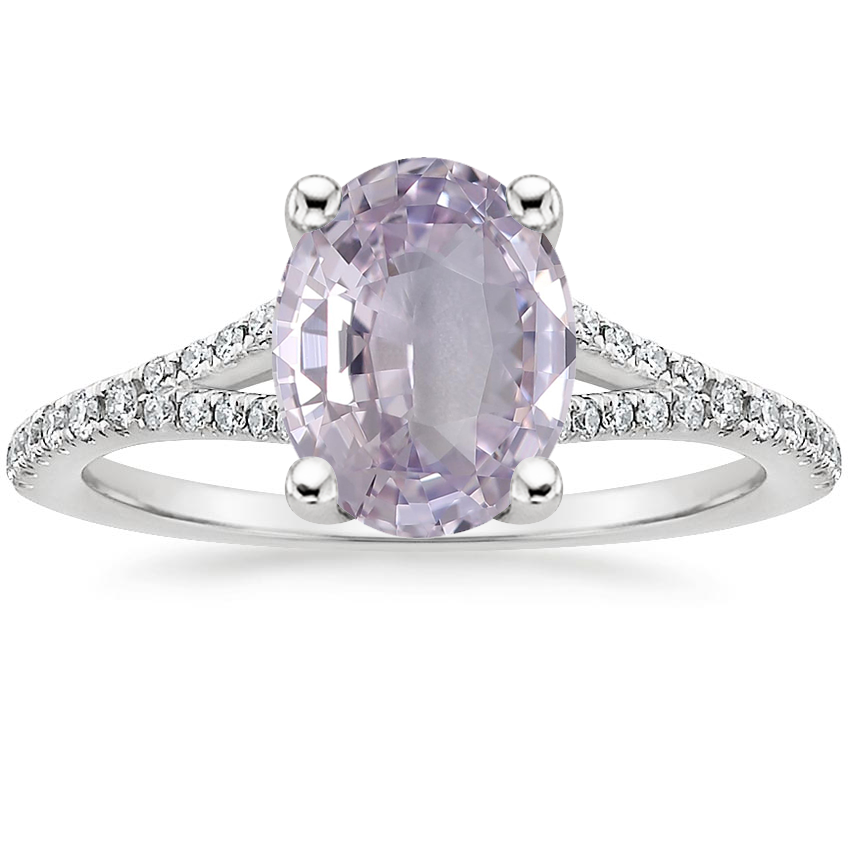 18K White Gold Flair Diamond Ring, large top view