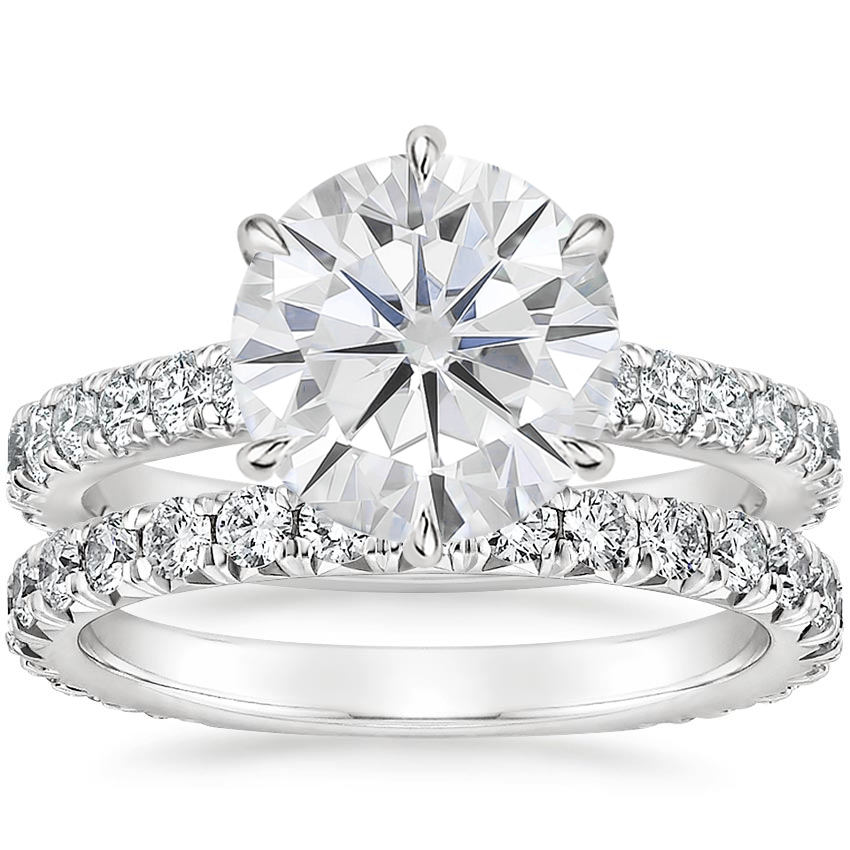 18KW Moissanite Luxe Sienna Diamond Bridal Set (1 1/8 ct. tw.), top view