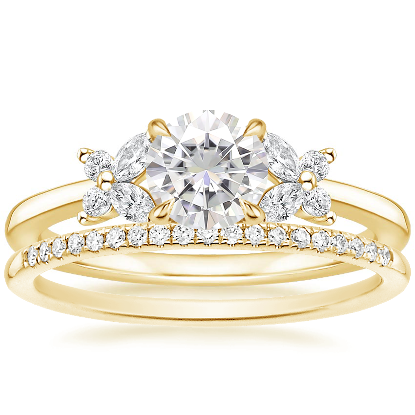 18K Yellow Gold Mariposa Diamond Ring with Whisper Diamond Ring (1/10 ct. tw.)