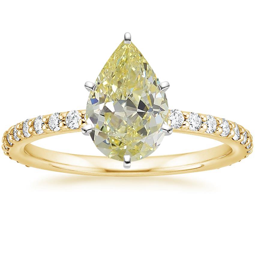 18K Yellow Gold Petite Shared Prong Three-Quarter Coverage Diamond Ring (1/3 ct. tw.), large top view