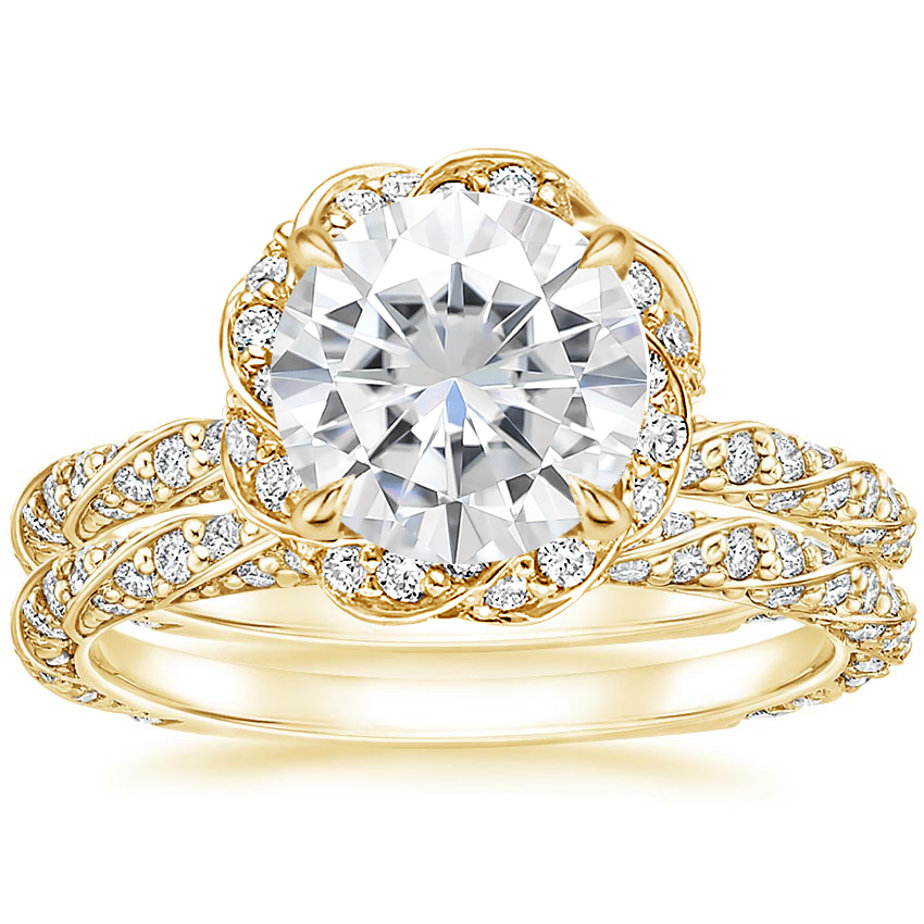 18KY Moissanite Nova Diamond Bridal Set (3/4 ct. tw.), top view