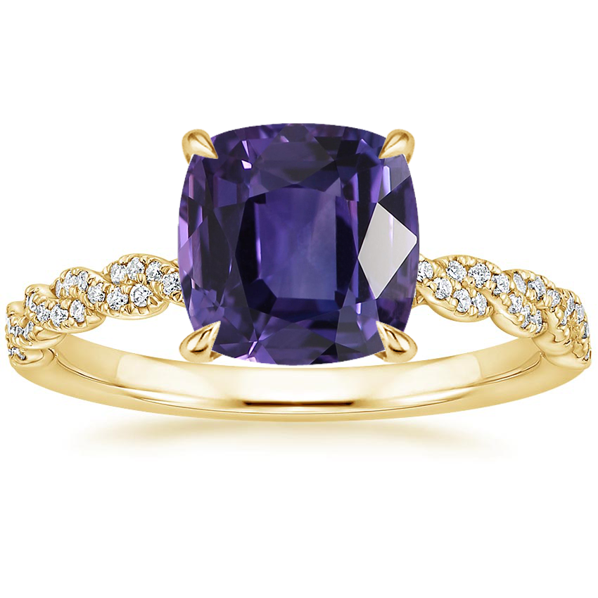 18K Yellow Gold Cadence Diamond Ring, large top view
