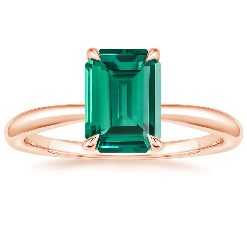 14K Rose Gold Freesia 2mm Solitaire Ring, large top view