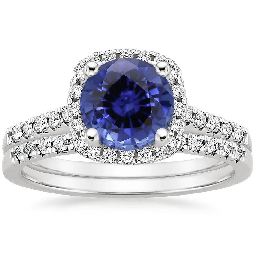 Sapphire Odessa Diamond Ring (1/5 ct. tw.) with Sonora Diamond Ring (1/ ...