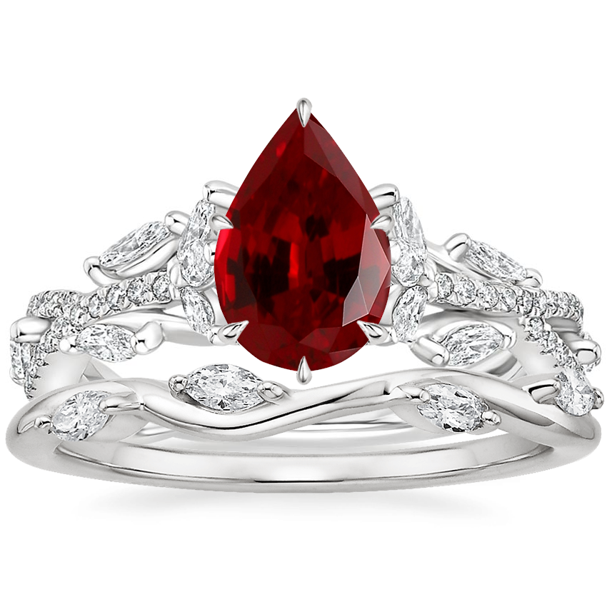 Platinum Luxe Secret Garden Diamond Ring (3/4 ct. tw.) with Winding Willow Diamond Ring