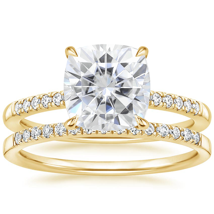 18KY Moissanite Petite Viviana Diamond Bridal Set (1/4 ct. tw.), top view