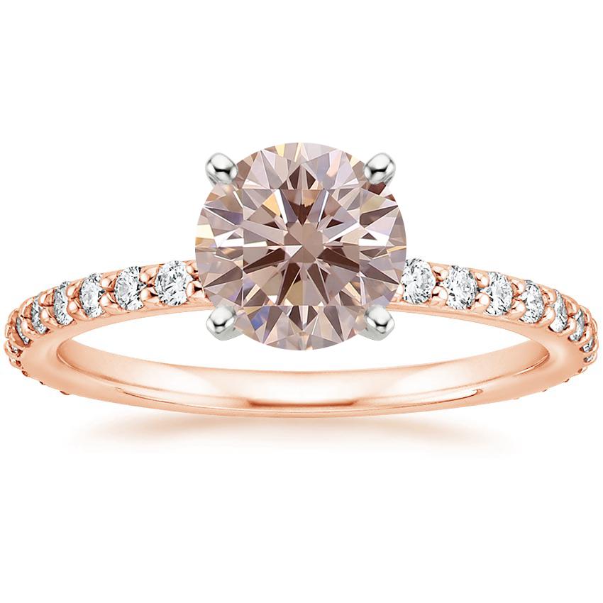 14K Rose Gold Petite Shared Prong Three-Quarter Coverage Diamond Ring (1/3 ct. tw.), large top view