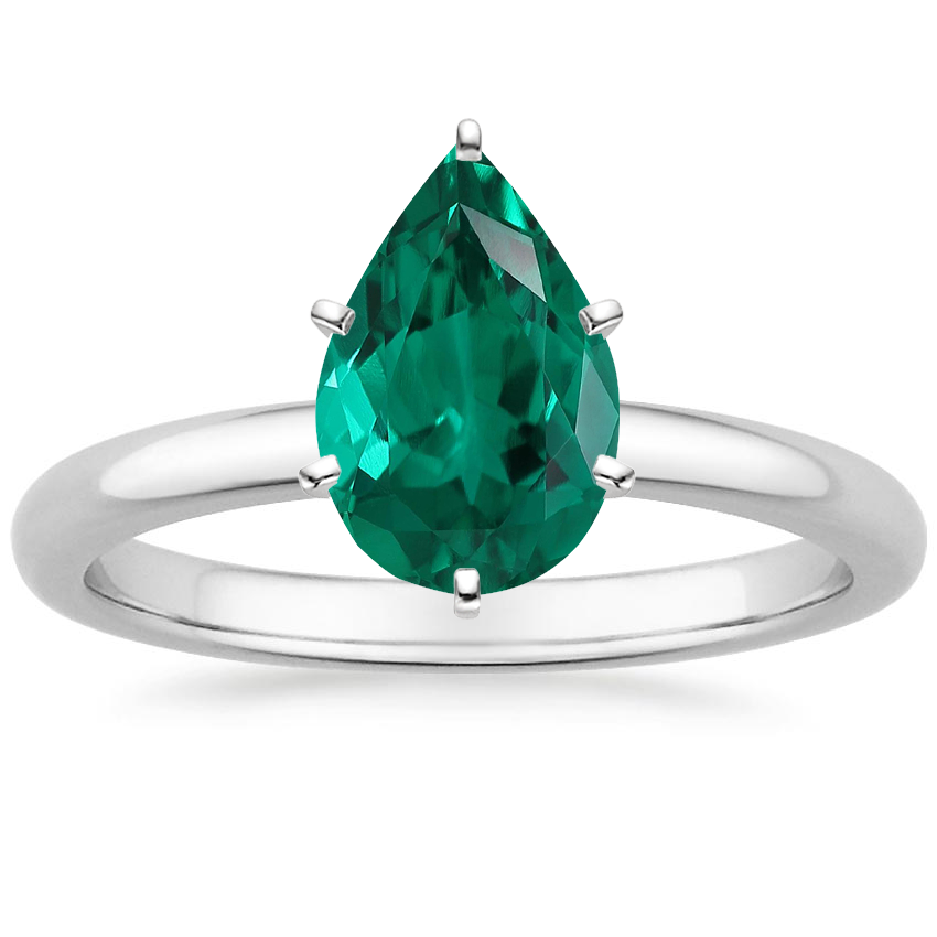 18K White Gold Comfort Fit 2mm Six-Prong Solitaire Ring, large top view