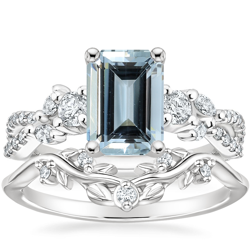 Platinum Three Stone Luxe Willow Diamond Ring (1/2 ct. tw.) with Veranda Diamond Ring