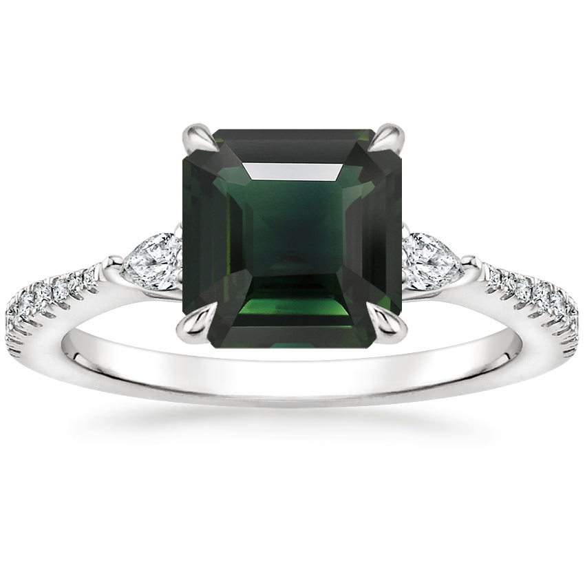 18K White Gold Tapered Luxe Aria Three Stone Diamond Ring (1/5 ct. tw.), large top view