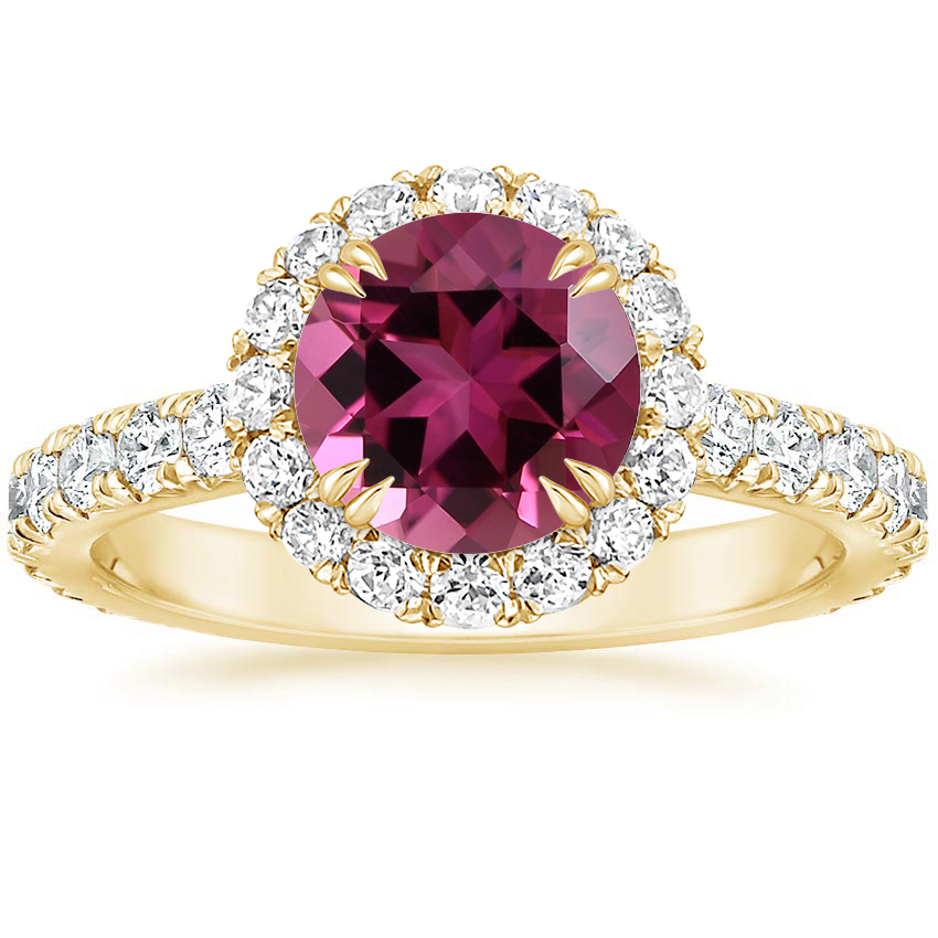 18K Yellow Gold Sienna Halo Three-Quarter Coverage Diamond Ring (3/4 ct. tw.), large top view