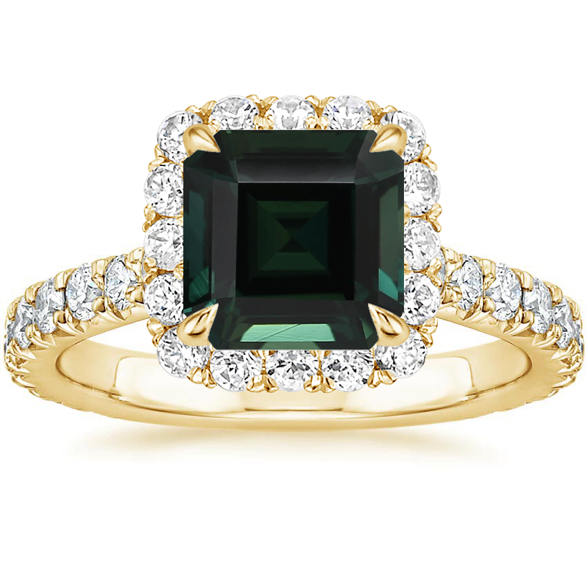 18K Yellow Gold Estelle Halo Diamond Ring (3/4 ct. tw.), large top view