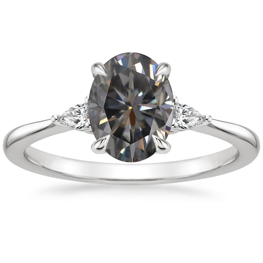 Platinum Aria Three Stone Diamond Ring (1/10 ct. tw.), large top view