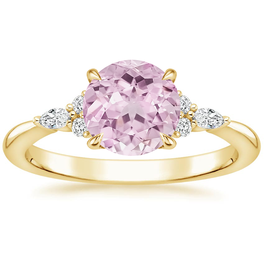 Lab Grown Sapphire Nadia Diamond Ring in 18K Yellow Gold