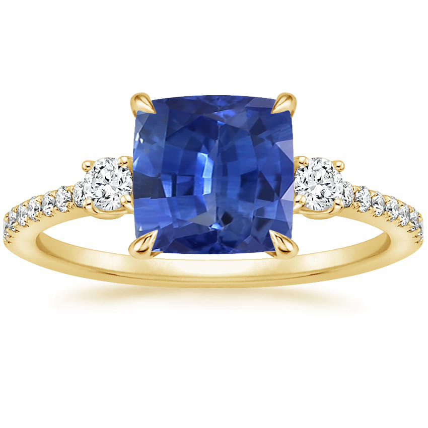 18K Yellow Gold Lyra Three Stone Diamond Ring (1/4 ct. tw.), large top view