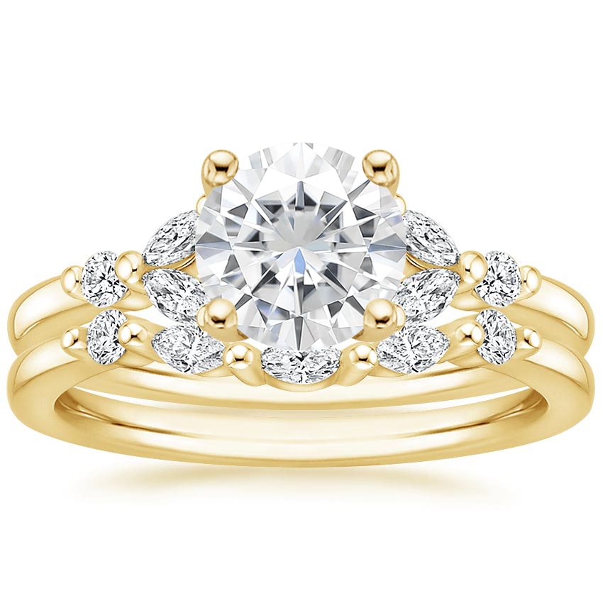 18KY Moissanite Verbena Diamond Bridal Set (1/4 ct. tw.), top view
