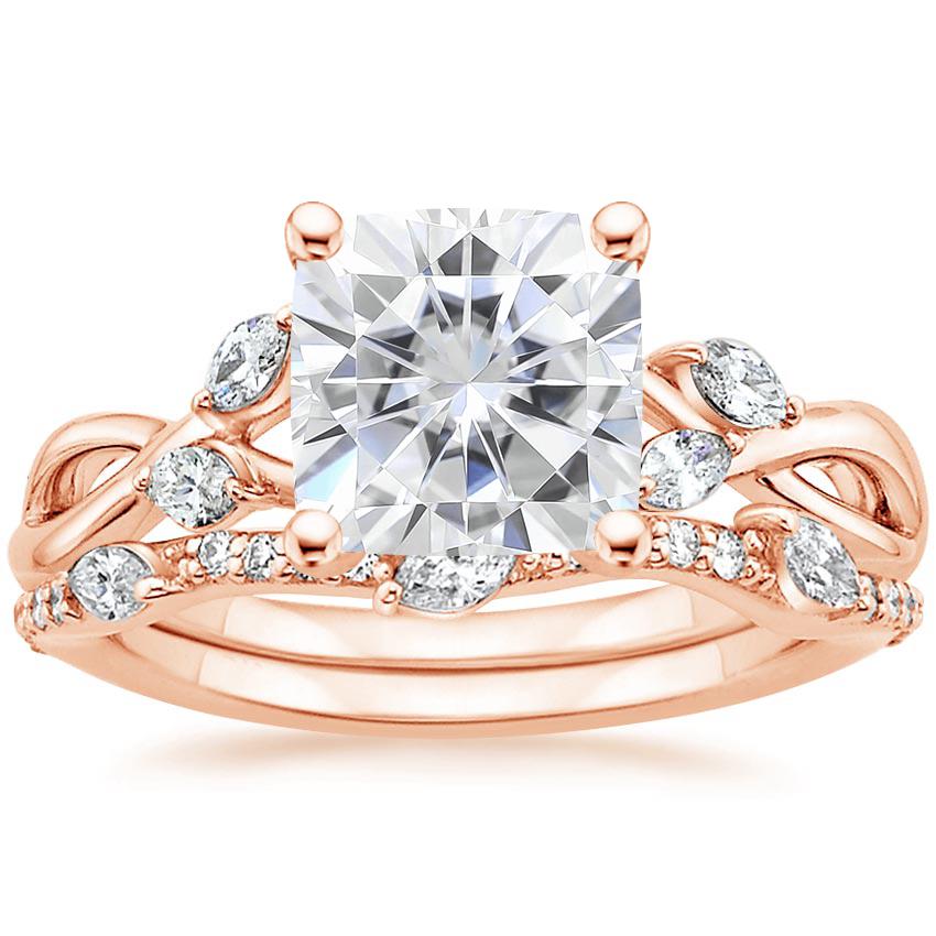 Moissanite Willow Diamond Ring (1/8 ct. tw.) with Luxe Willow Diamond ...