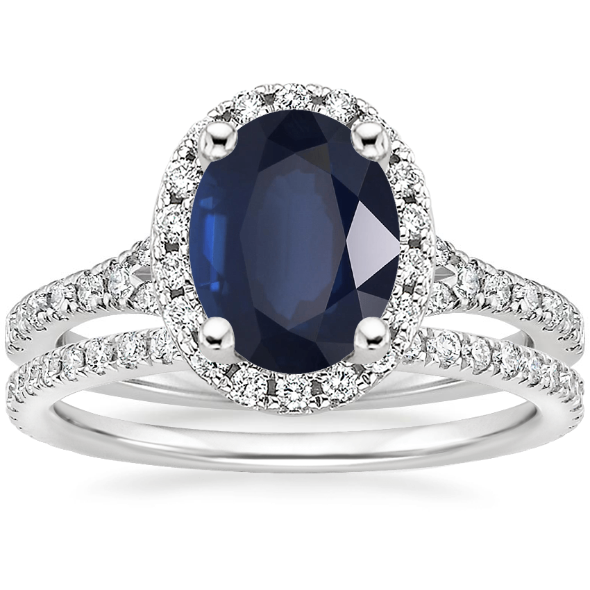 18K White Gold Joy Diamond Ring (1/3 ct. tw.) with Luxe Ballad Diamond Ring (1/4 ct. tw.)