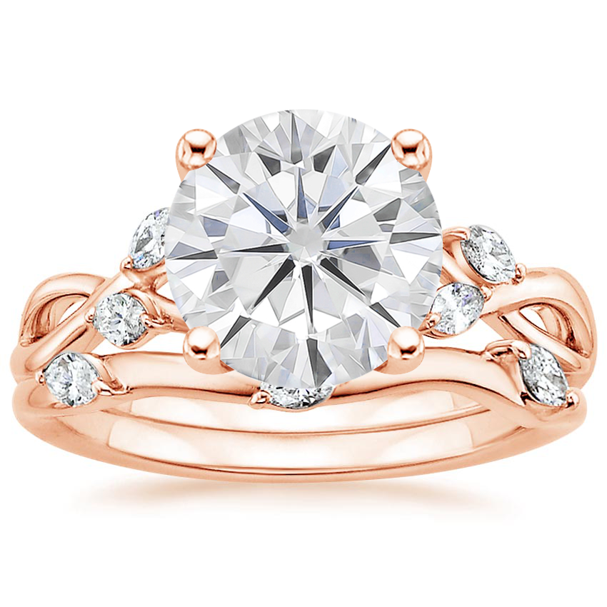 14KR Moissanite Willow Bridal Set (1/4 ct. tw.), top view