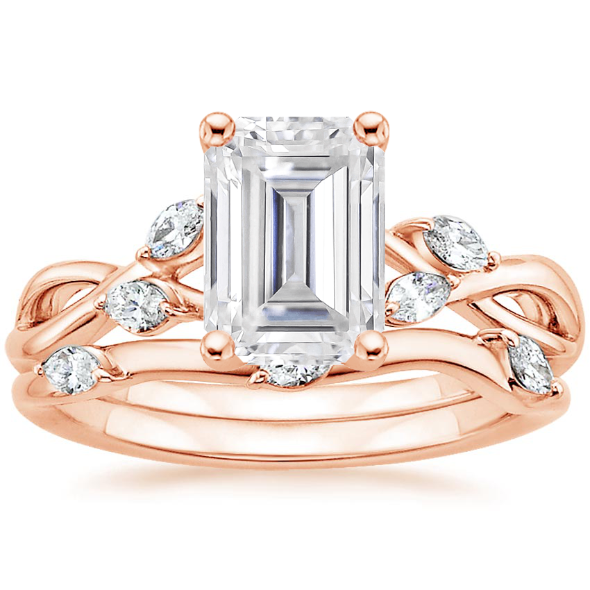 14KR Moissanite Willow Bridal Set (1/4 ct. tw.), top view
