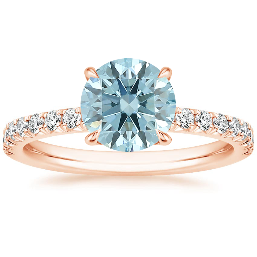 14K Rose Gold Amelie Half Coverage Diamond Ring, large top view