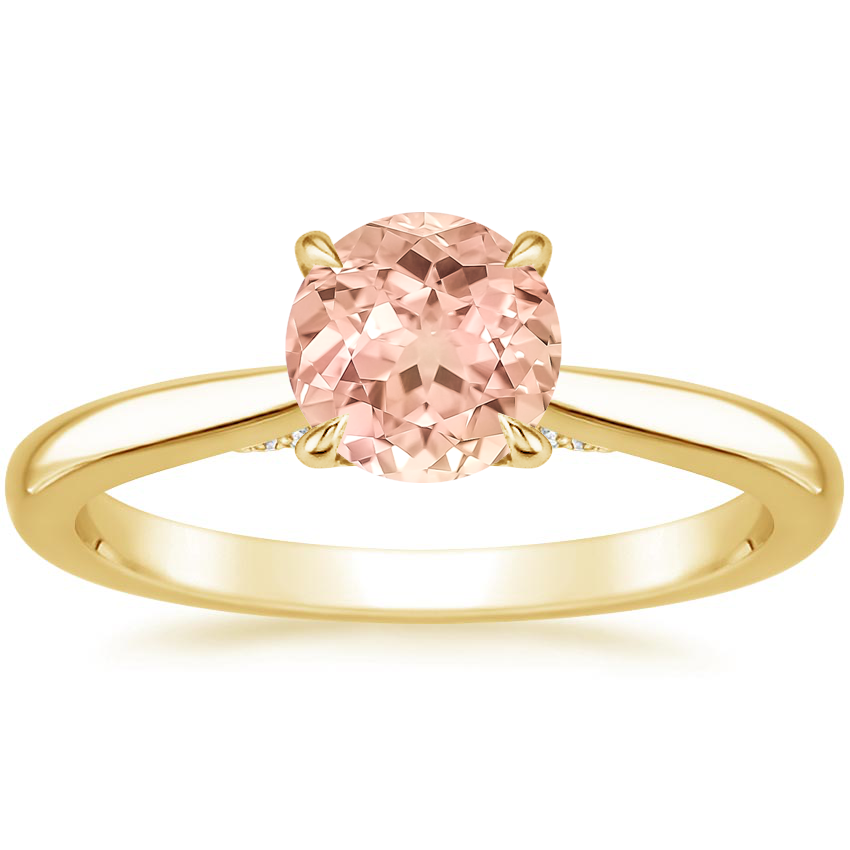 18K Yellow Gold Dawn 1.5mm Diamond Ring, large top view