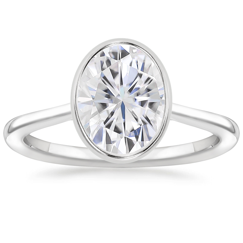 Platinum Petite Luna 1.5mm Bezel Ring, large top view