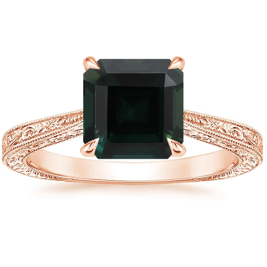 14K Rose Gold Elsie Engraved Ring, large top view