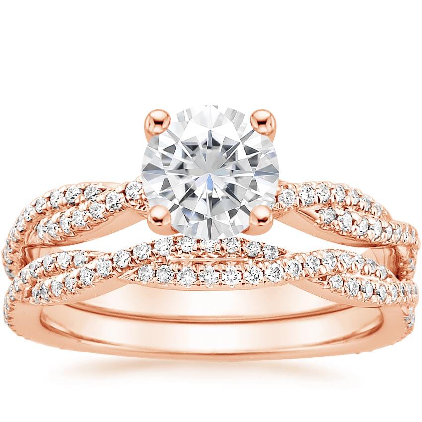 14KR Moissanite Petite Luxe Twisted Vine Bridal Set (1/2 ct. tw.), top view