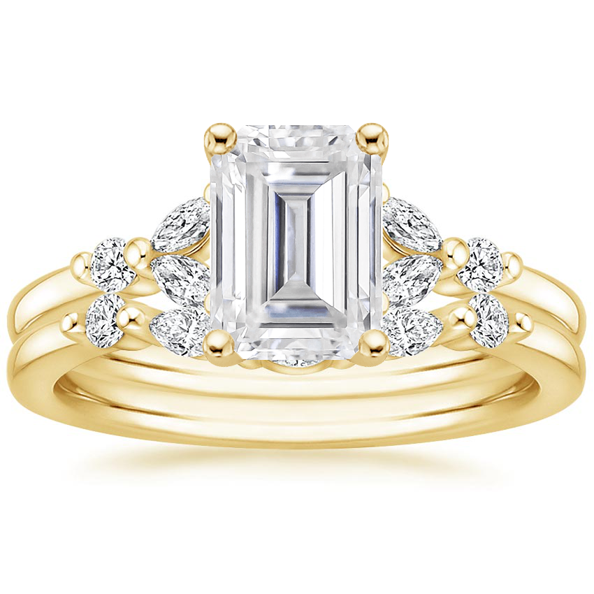 18KY Moissanite Verbena Diamond Bridal Set (1/4 ct. tw.), top view