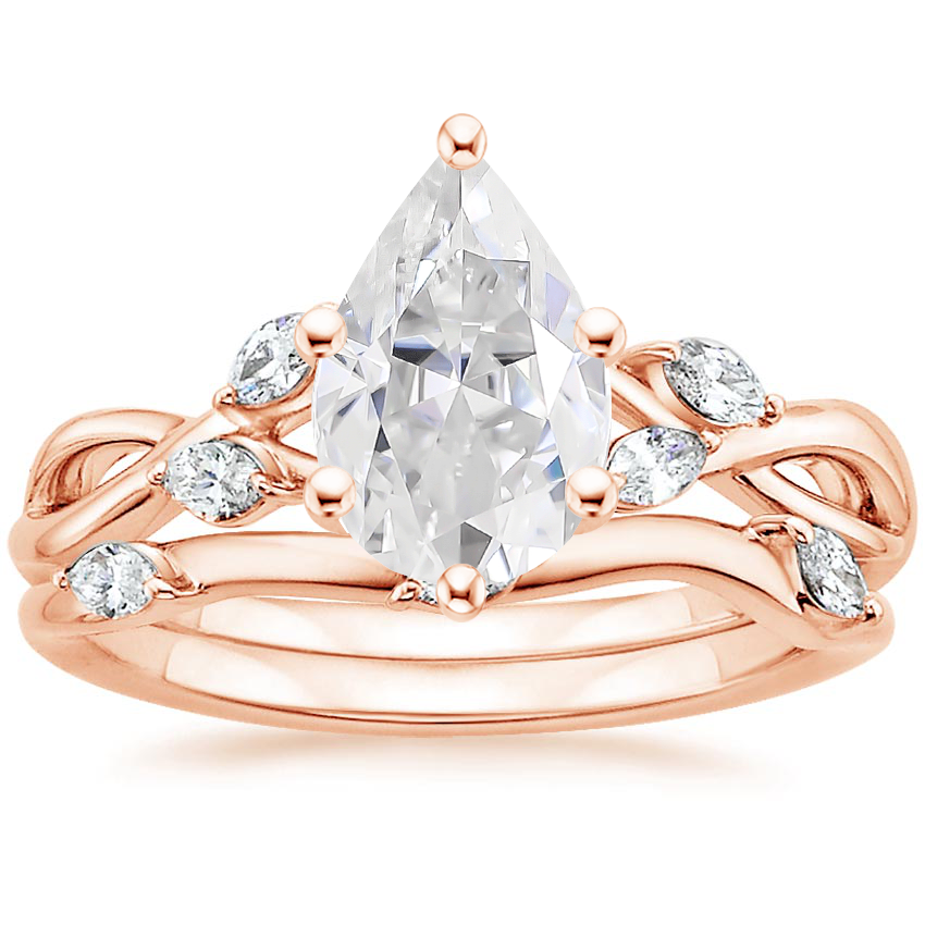 14KR Moissanite Willow Bridal Set (1/4 ct. tw.), top view