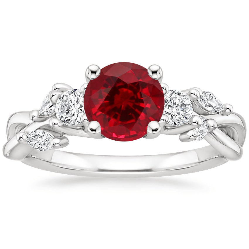 Platinum Willow Three Stone Diamond Ring (1/3 ct. tw.), large top view