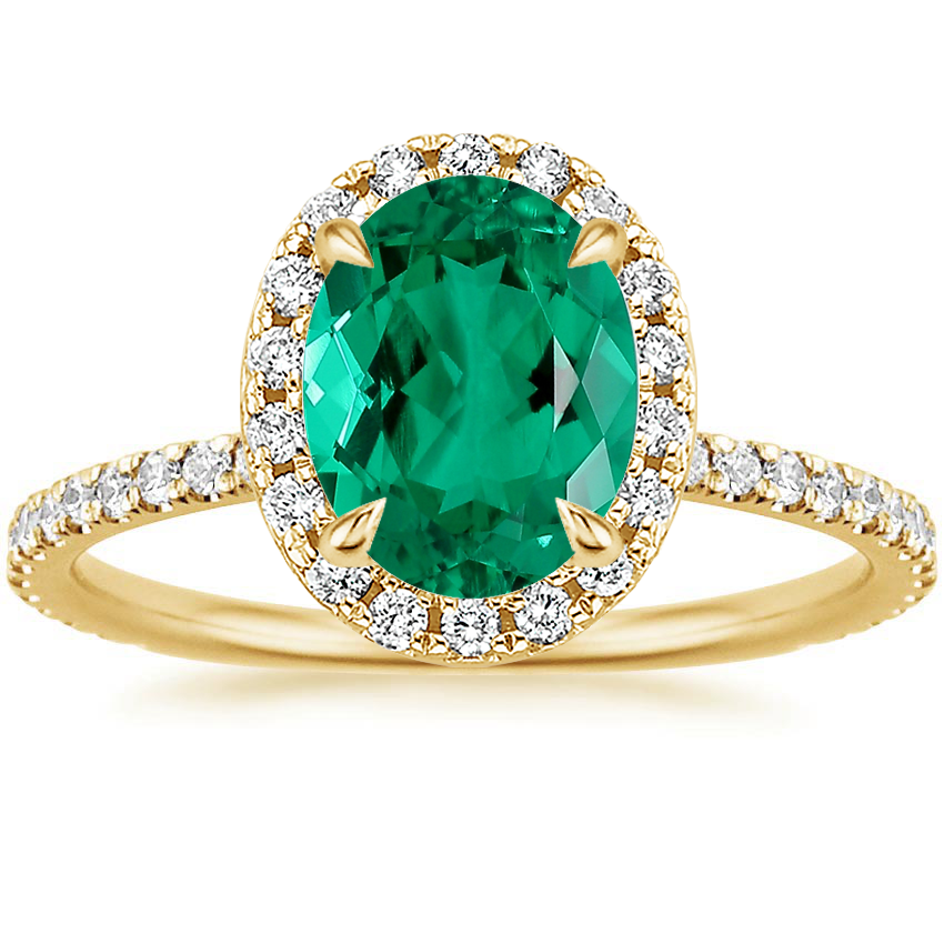 18K Yellow Gold Waverly Halo Diamond Ring (1/2 ct. tw.), large top view