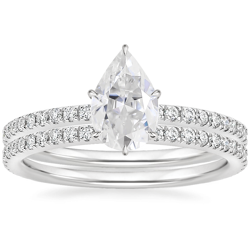 18KW Moissanite Luxe Ballad Perfect Fit Diamond Bridal Set, top view