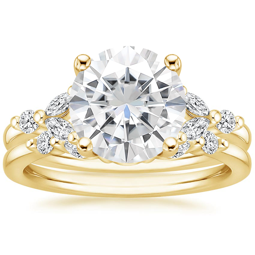 18KY Moissanite Verbena Diamond Bridal Set (1/4 ct. tw.), top view