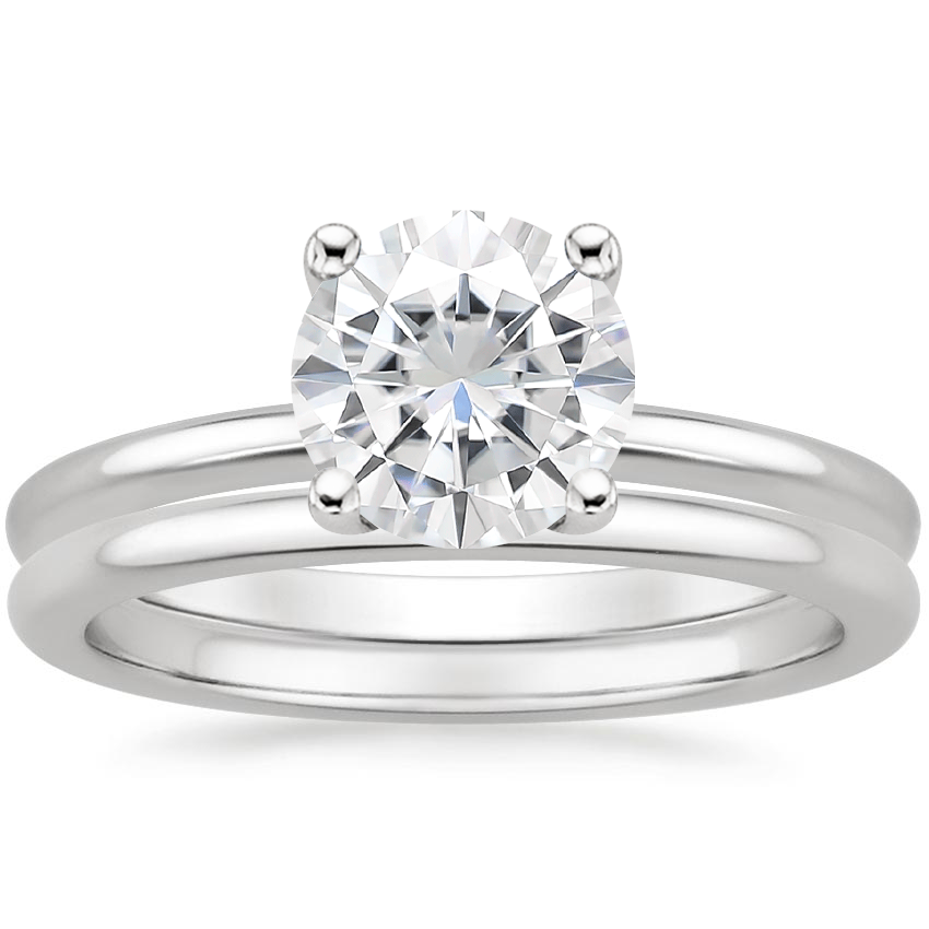 18KW Moissanite Perfect Fit Bridal Set, top view