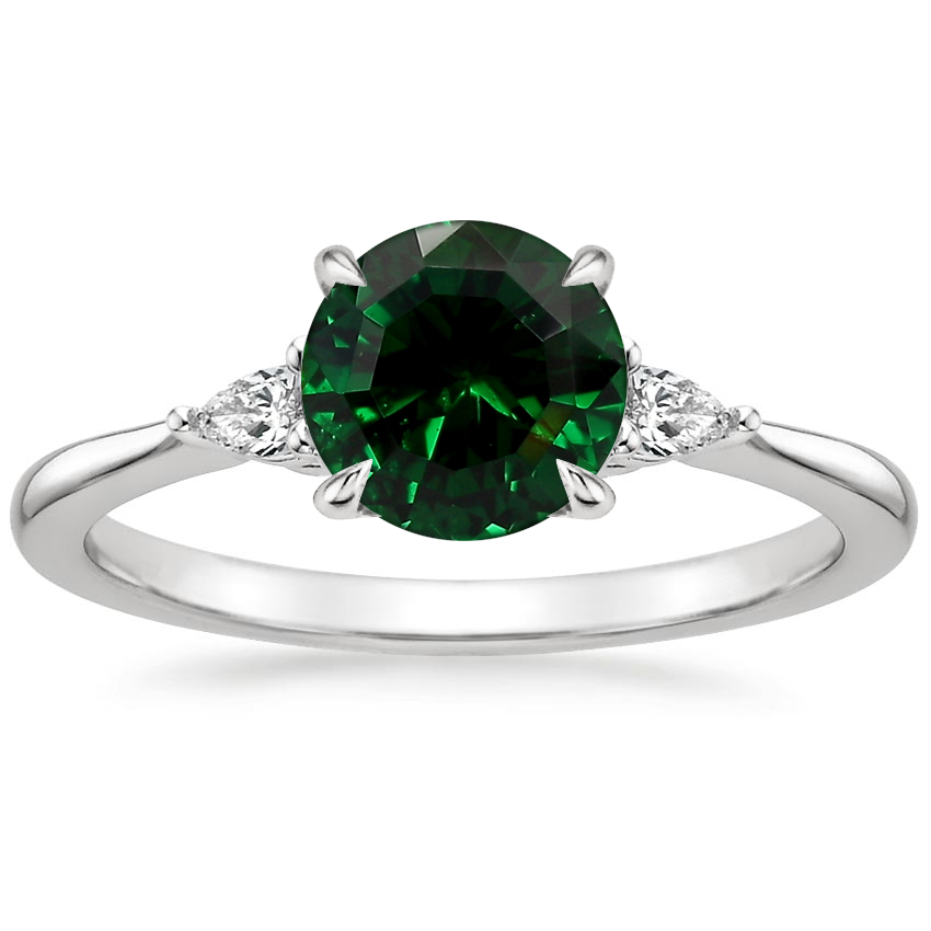 18K White Gold Aria Three Stone Diamond Ring (1/10 ct. tw.), large top view