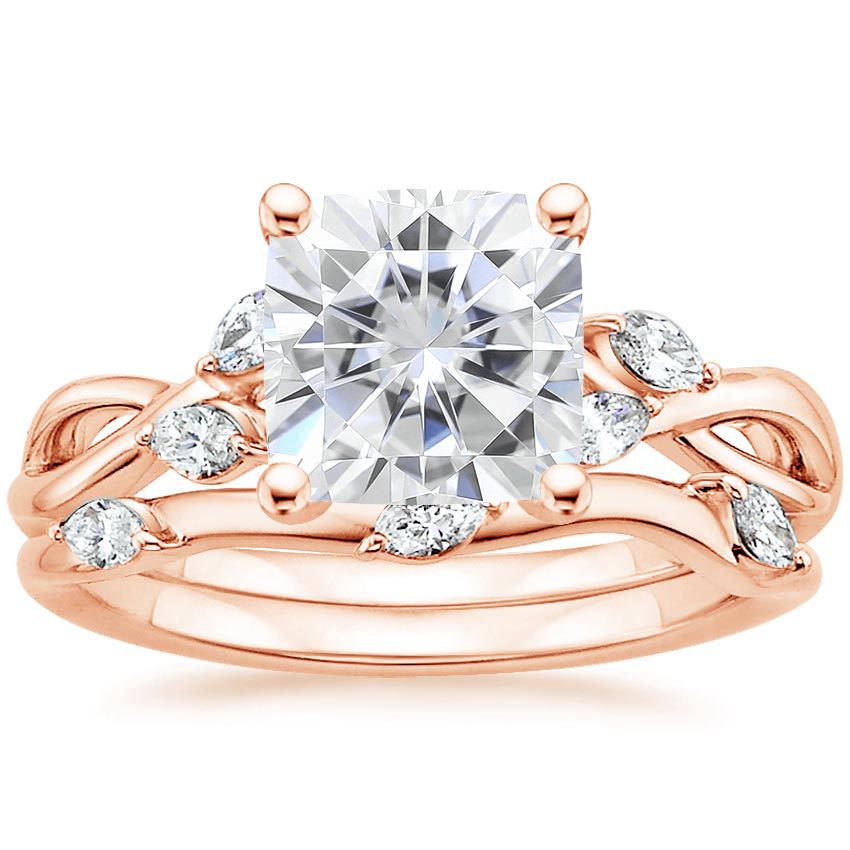 14KR Moissanite Willow Bridal Set (1/4 ct. tw.), top view
