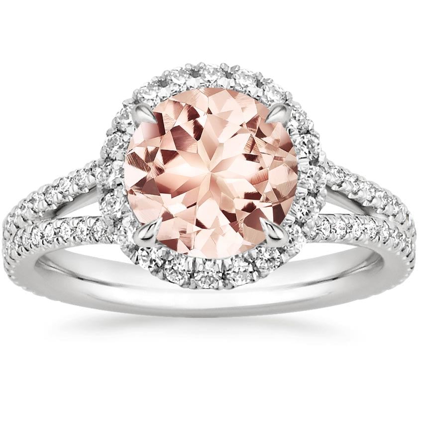 Morganite Fortuna Diamond Ring (1/2 ct. tw.) in 18K White Gold