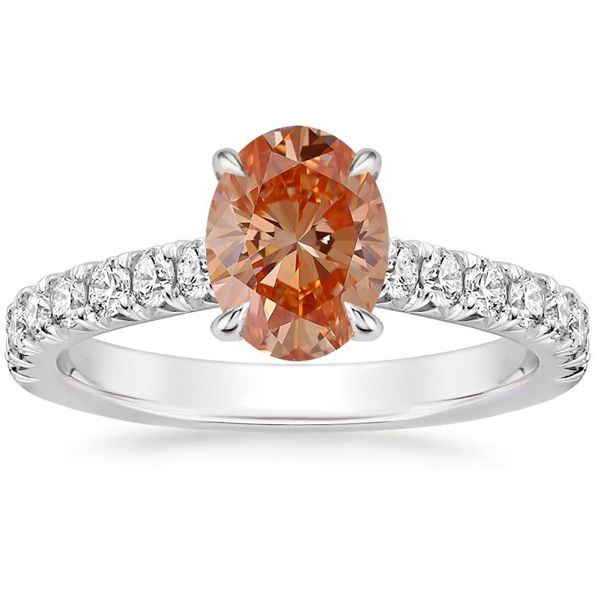 Platinum Sienna Half Coverage Diamond Ring, large top view