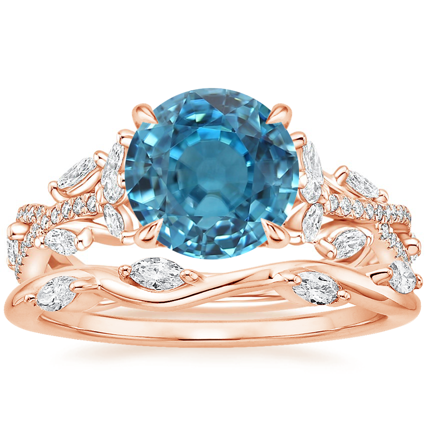 14K Rose Gold Luxe Secret Garden Diamond Ring (3/4 ct. tw.) with Winding Willow Diamond Ring